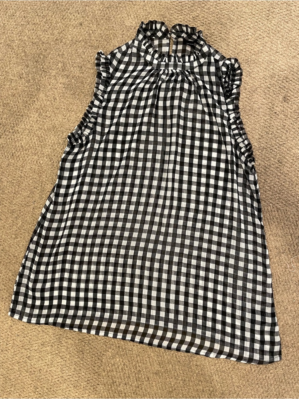 Gingham Black and White Breezy Sleeveless Top